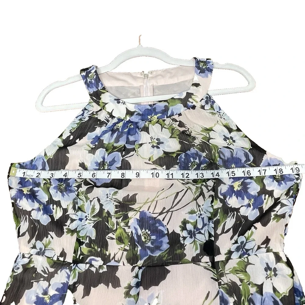Tommy Hilfiger Women's White Multicolor‎ Floral Fit & Flare Dress Sleeveless 12